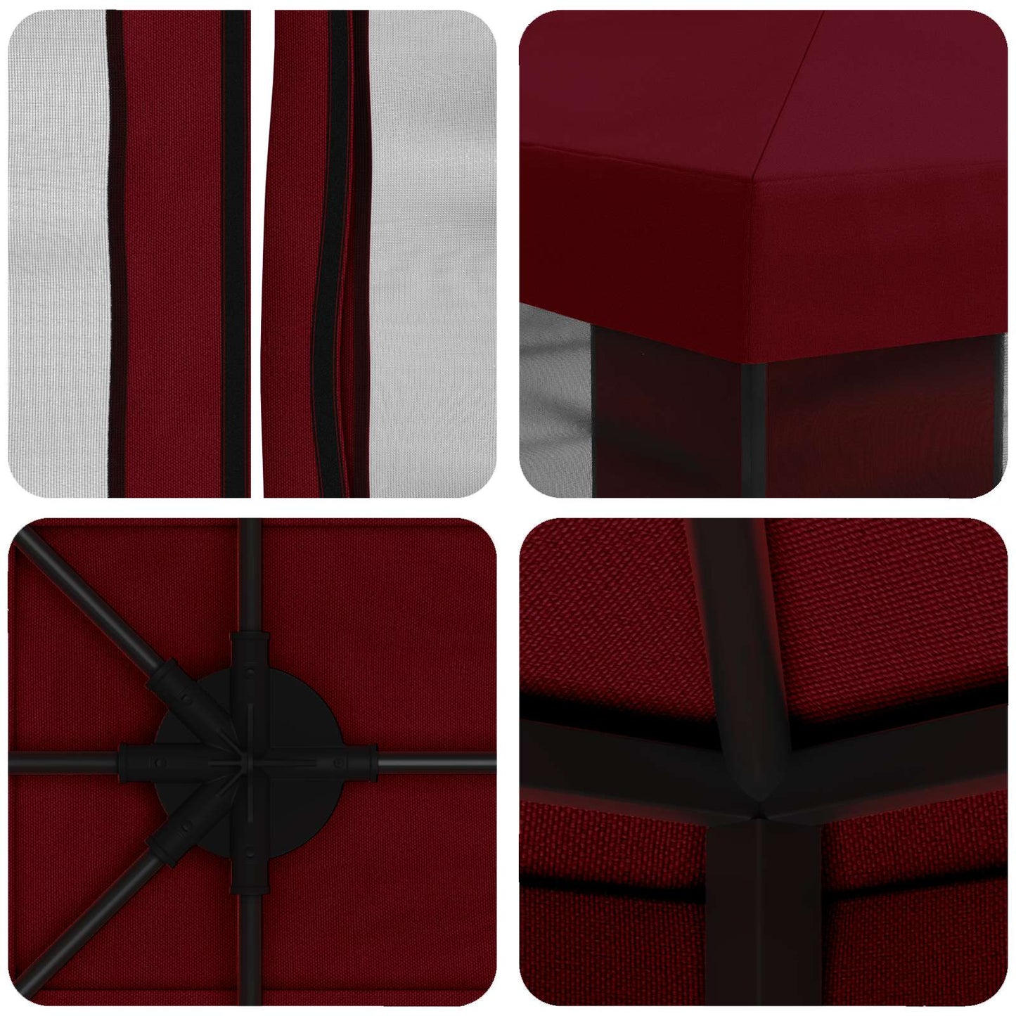 Garden Gazebo with Sidewalls 4 x 3 m Burgundy