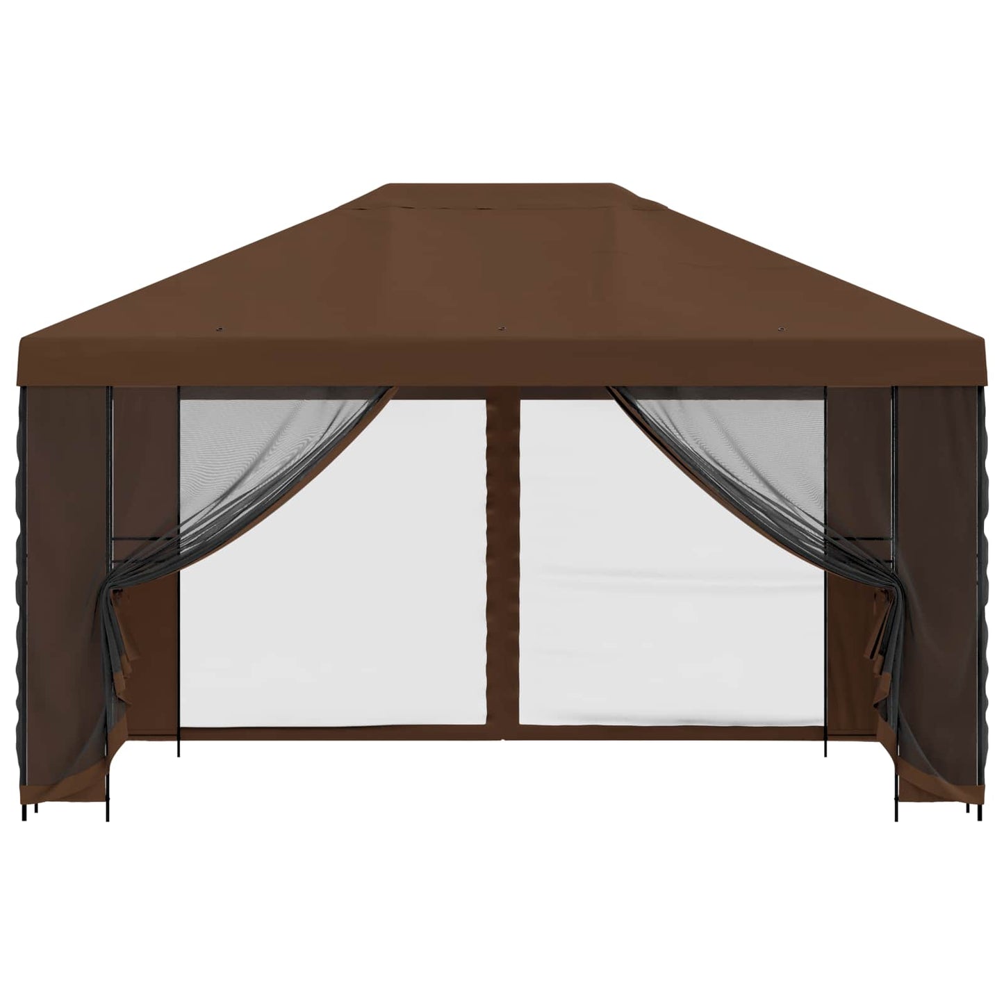 Garden Gazebo with Sidewalls 4 x 3 m Brown Polyester and Steel