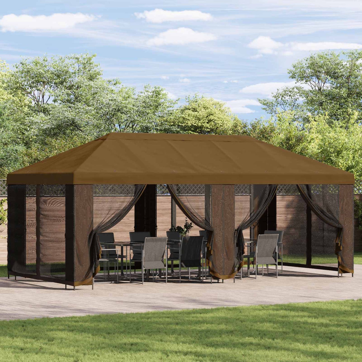 Gazebo Cover with Sidewalls Taupe 600.5 x 300.5 cm Polyester