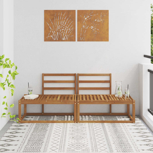 Outdoor End Sofa 2 Piece Natural 182.5 x 63 x 73 cm
