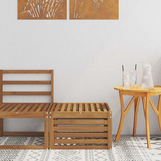 Outdoor Footstool Solid Acacia Wood Natural 59 x 59 x 37 cm