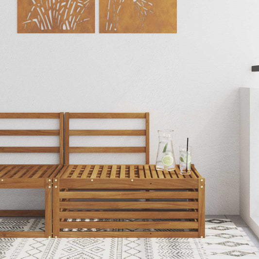 Outdoor End Sofa Natural 91 x 63 x 73 cm Solid Acacia Wood