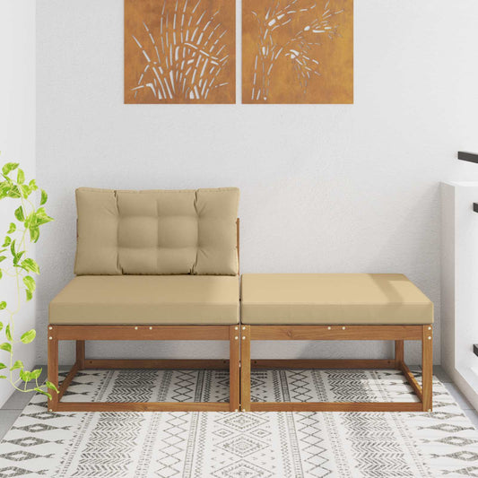 Sectional Sofa Units with Cushion 2 Piece Natural