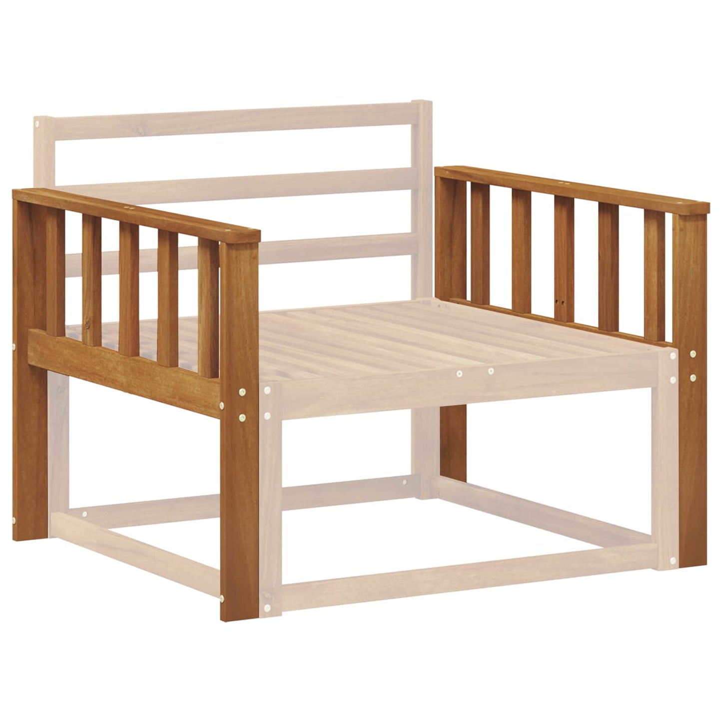 Armrest 2 pcs Natural 80 x 6 x 61 cm Solid Acacia Wood