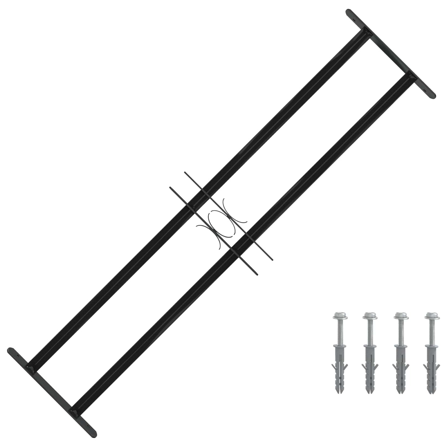 Window Grille 115 x 30 cm Powder-Coated Steel Black