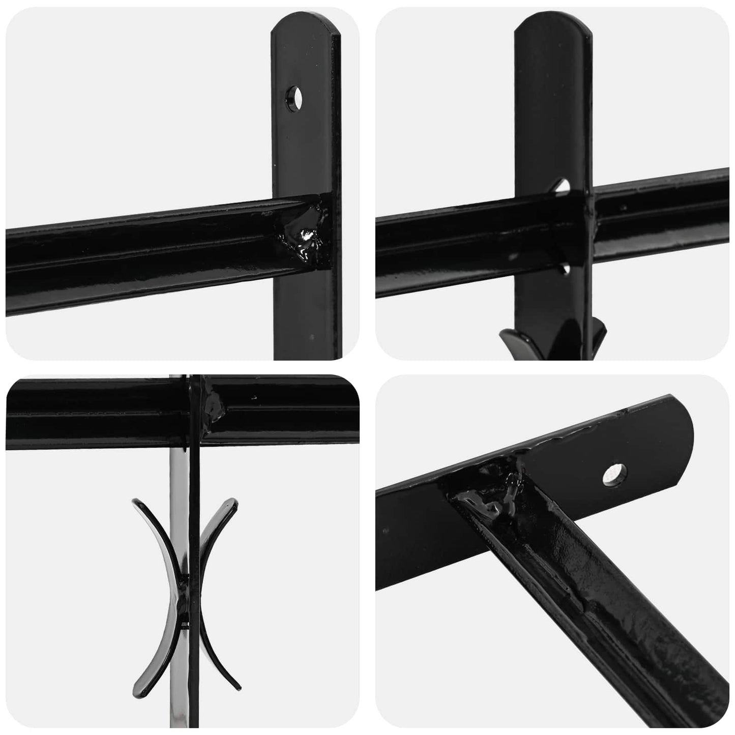 Window Grille 174 x 45 cm Powder-Coated Steel Black