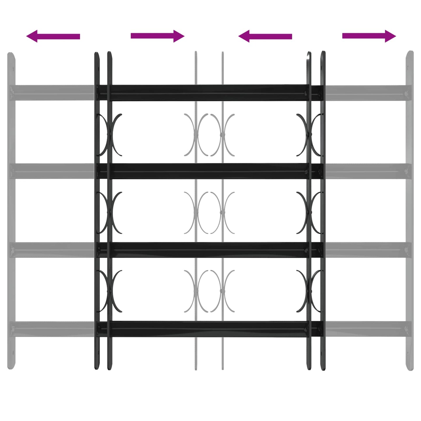 Window Grille 75.5 x 60 cm Powder-Coated Steel Black