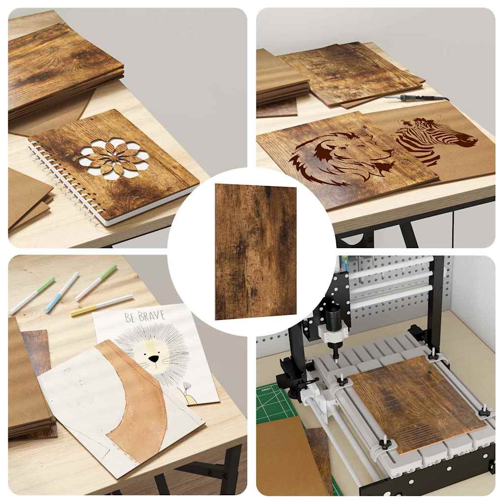 Decor Panels 50 pcs Smoked Oak 15 x 21 x 0.27 cm