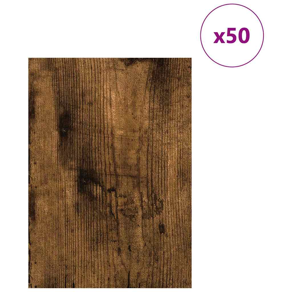 Decor Panels 50 pcs Smoked Oak 21 x 30 x 0.27 cm