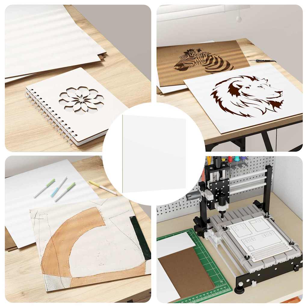 Decor Panels 50 pcs White 30 x 30 x 0.27 cm Engineered Wood
