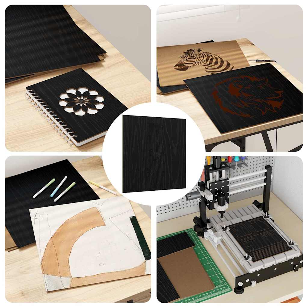 Decor Panels 12 pcs Black Oak 30 x 30 x 0.27 cm Engineered Wood