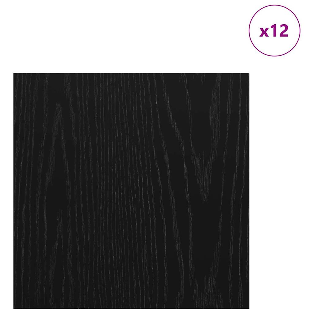 Decor Panels 12 pcs Black Oak 30 x 30 x 0.27 cm Engineered Wood