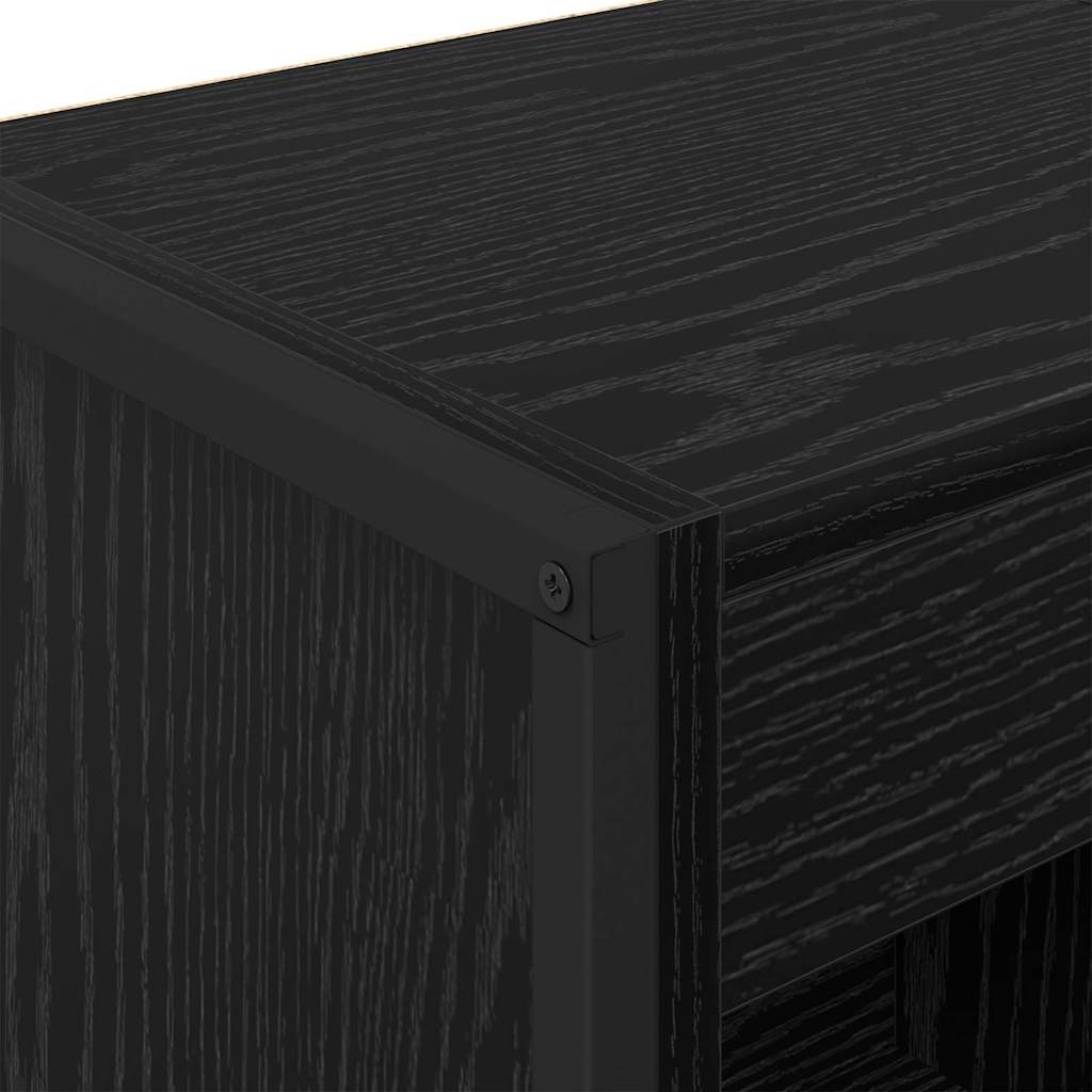 Book Cabinet Black Oak 40 x 30 x 86.5 cm Engineered Wood