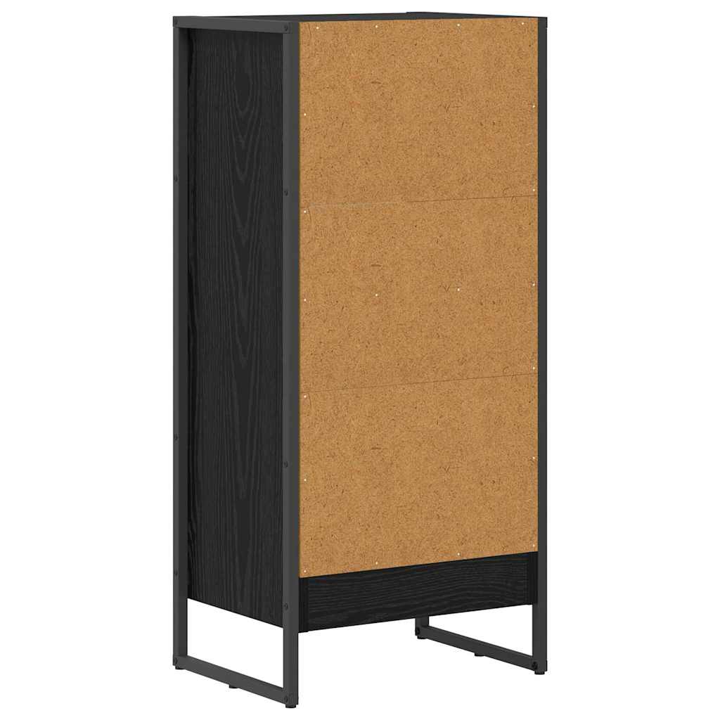 Book Cabinet Black Oak 40 x 30 x 86.5 cm Engineered Wood