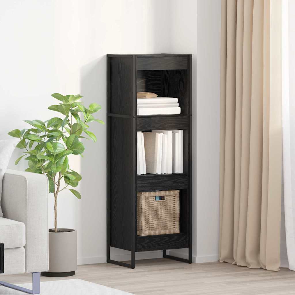 Book Cabinet Black Oak 40 x 30 x 121 cm Engineered Wood