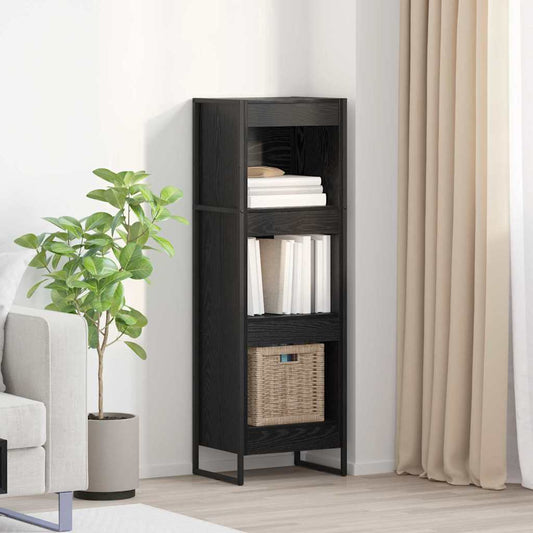 Book Cabinet Black Oak 40 x 30 x 121 cm Engineered Wood