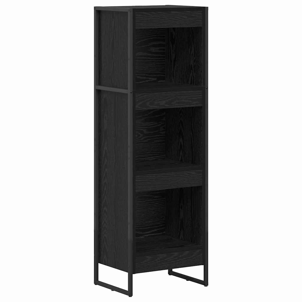 Book Cabinet Black Oak 40 x 30 x 121 cm Engineered Wood