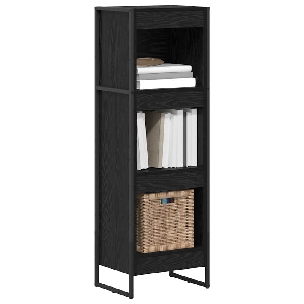 Book Cabinet Black Oak 40 x 30 x 121 cm Engineered Wood