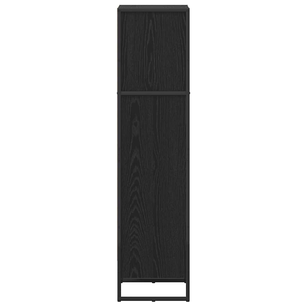 Book Cabinet Black Oak 40 x 30 x 121 cm Engineered Wood