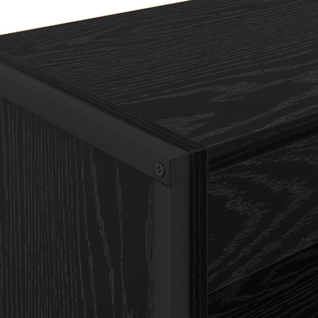 Book Cabinet Black Oak 60 x 30 x 121 cm Engineered Wood