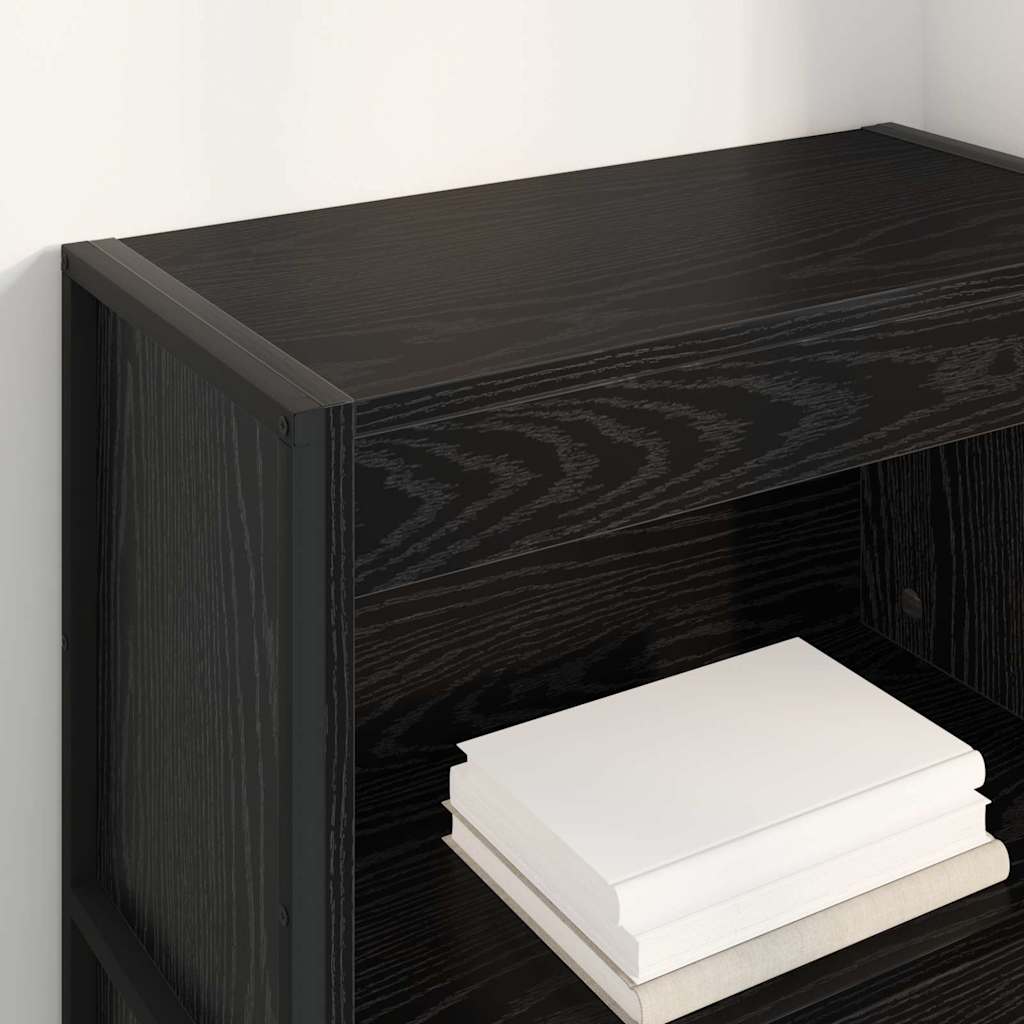 Book Cabinet Black Oak 60 x 30 x 121 cm Engineered Wood