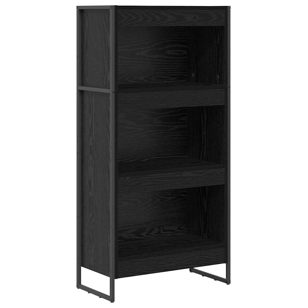 Book Cabinet Black Oak 60 x 30 x 121 cm Engineered Wood