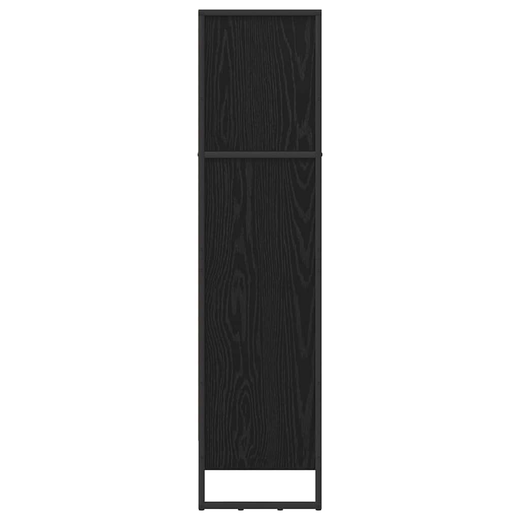 Book Cabinet Black Oak 60 x 30 x 121 cm Engineered Wood
