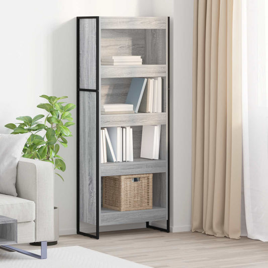 Book Cabinet Grey Sonoma 60 x 30 x 155 cm Engineered Wood