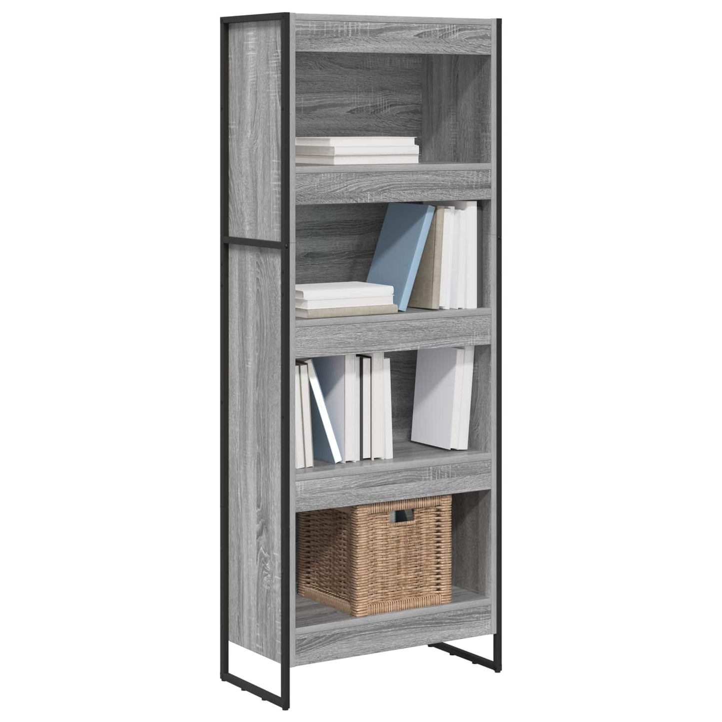 Book Cabinet Grey Sonoma 60 x 30 x 155 cm Engineered Wood