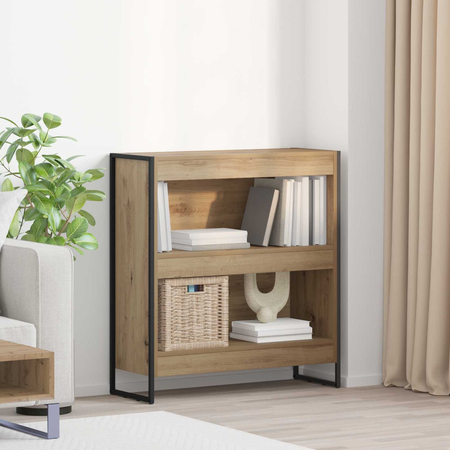 Book Cabinet Artisian Oak 80 x 30 x 86.5 cm Engineered Wood