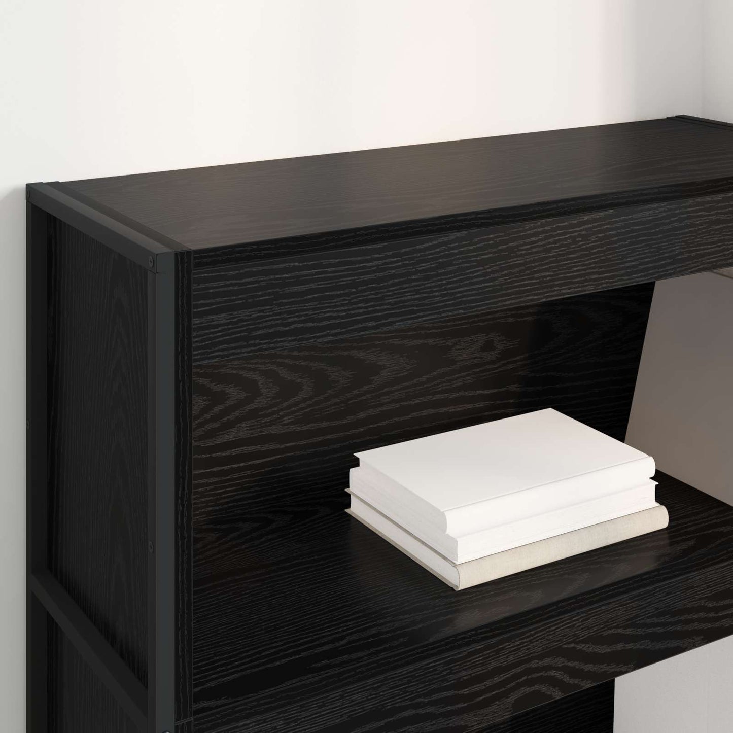 Book Cabinet Black Oak 80 x 30 x 121 cm Engineered Wood