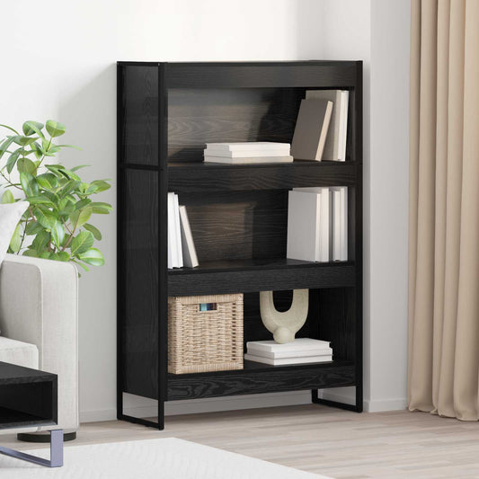 Book Cabinet Black Oak 80 x 30 x 121 cm Engineered Wood