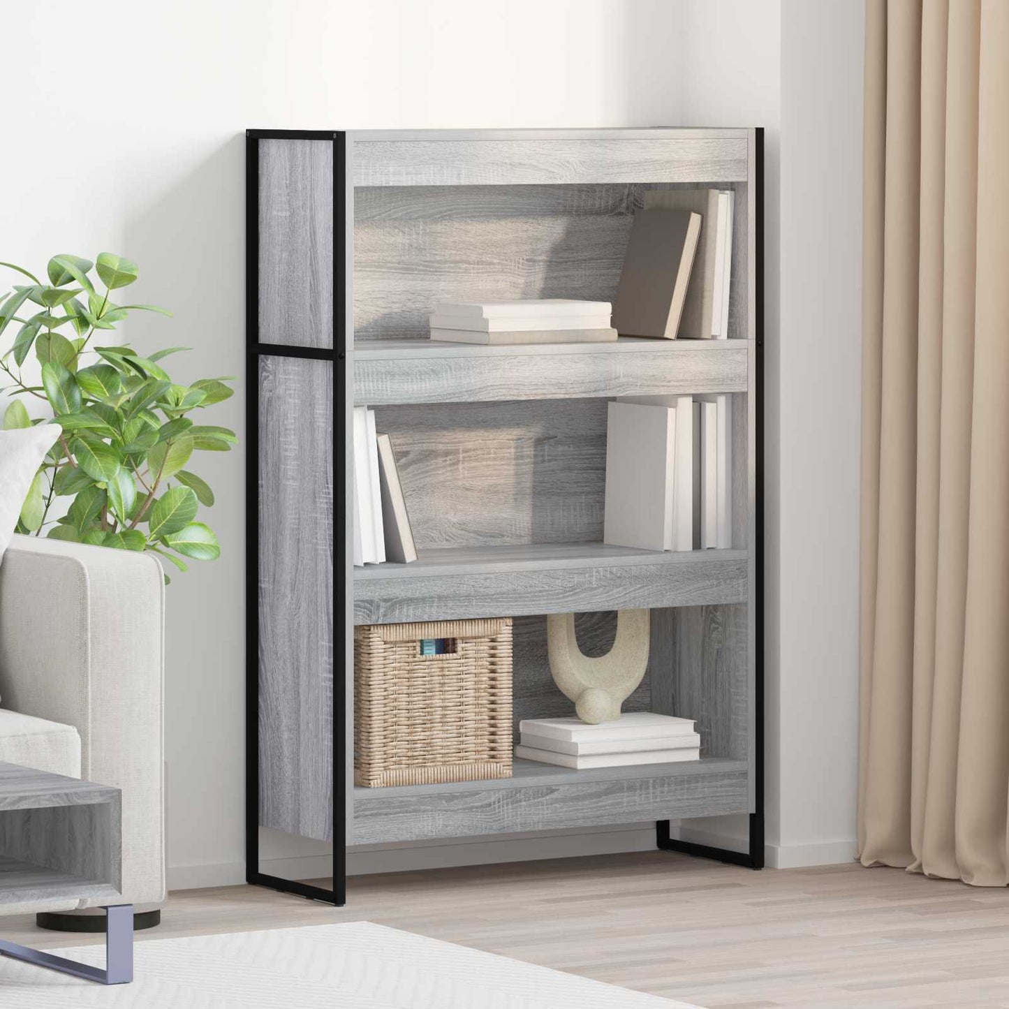 Book Cabinet Grey Sonoma 80 x 30 x 121 cm Engineered Wood