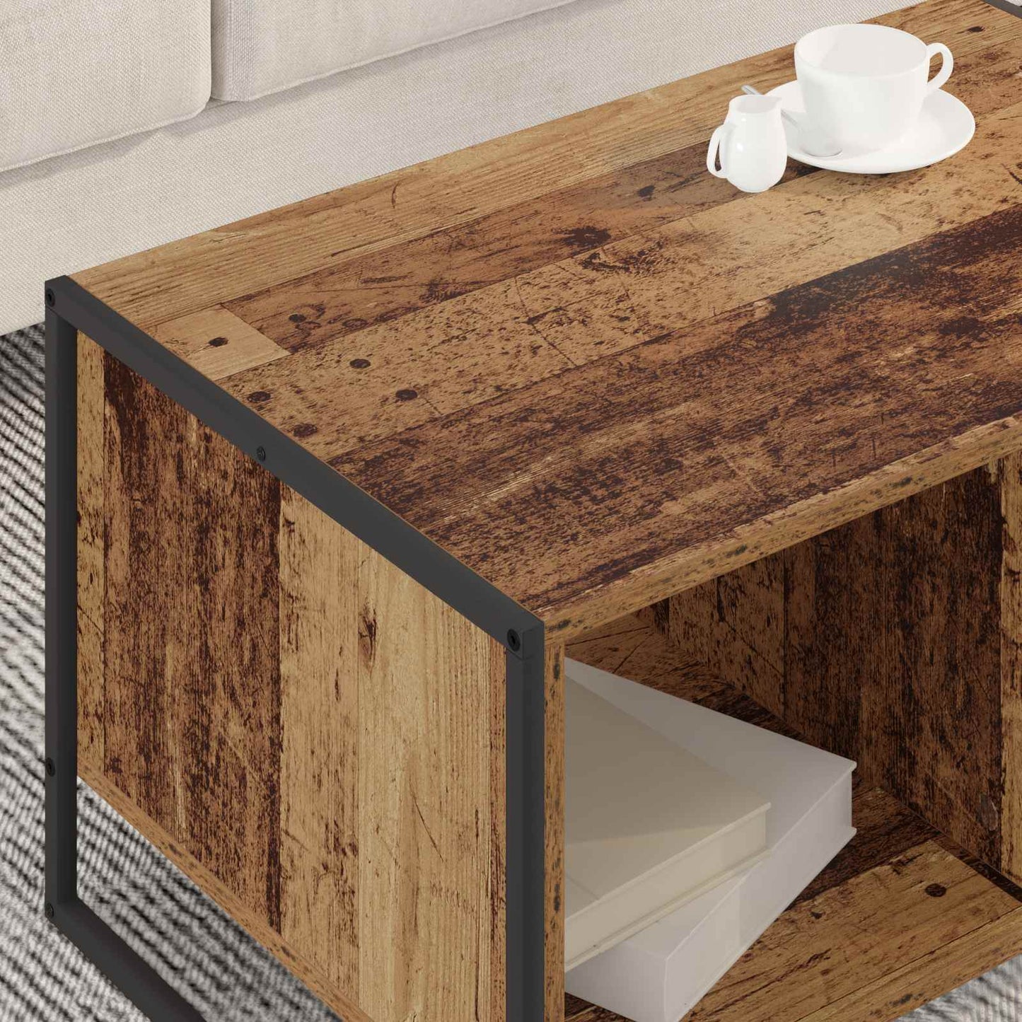 Coffee Table Old Wood 80 x 50 x 40 cm Engineered Wood