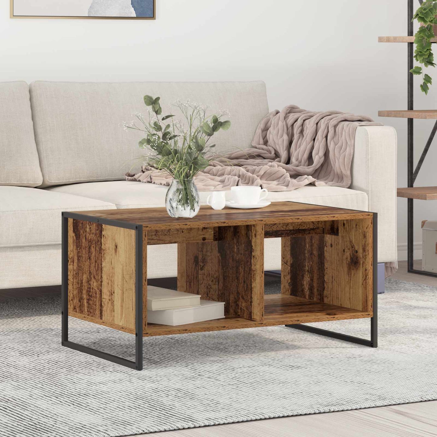Coffee Table Old Wood 80 x 50 x 40 cm Engineered Wood