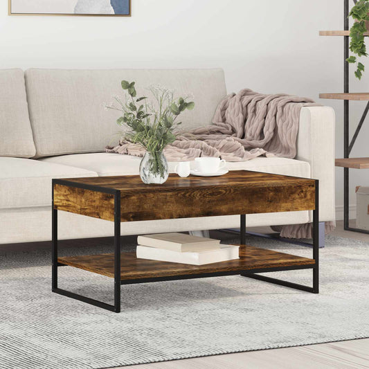 Coffee Table Smoke Oak 80 x 50 x 40 cm Engineered Wood