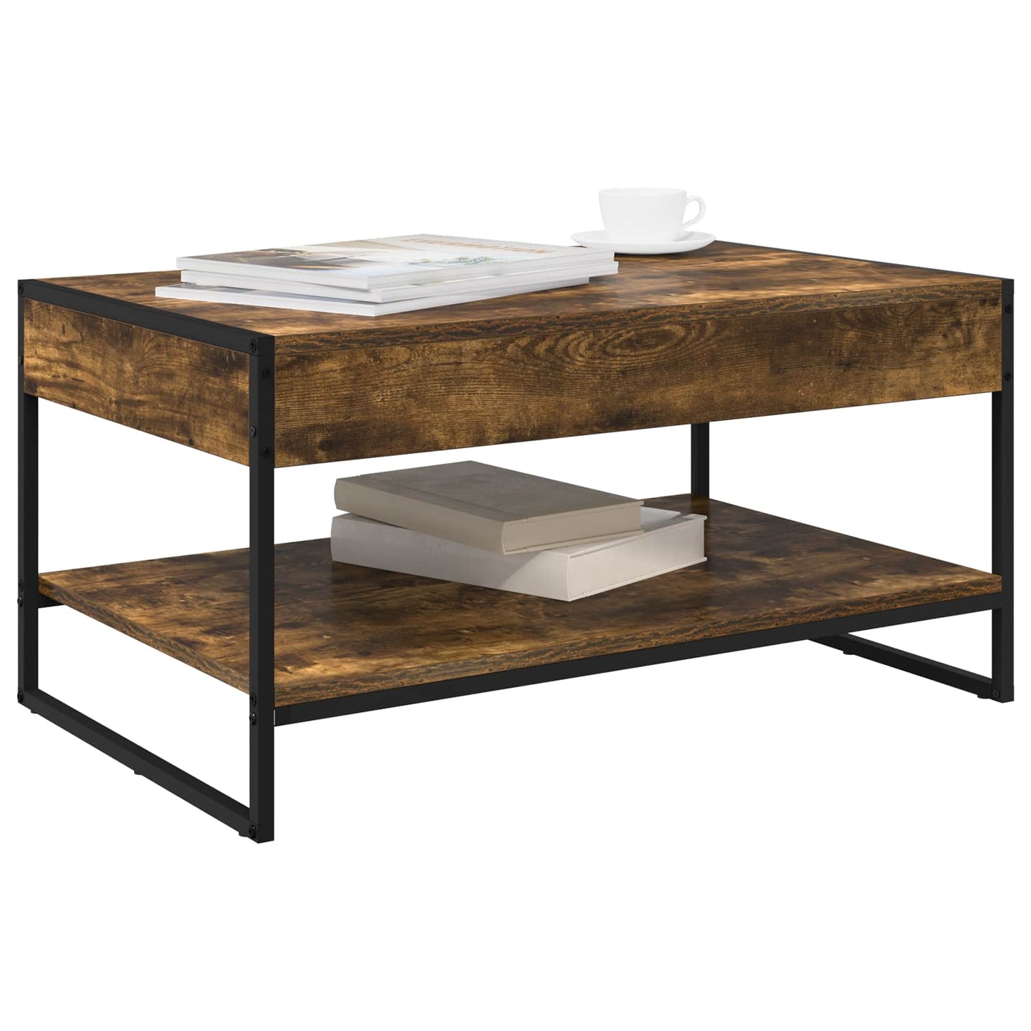Coffee Table Smoke Oak 80 x 50 x 40 cm Engineered Wood