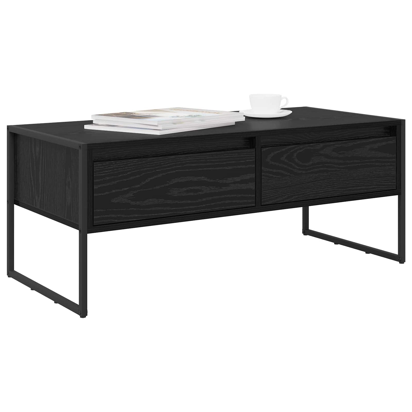 Coffee Table Black Oak 100 x 46 x 40 cm Engineered Wood