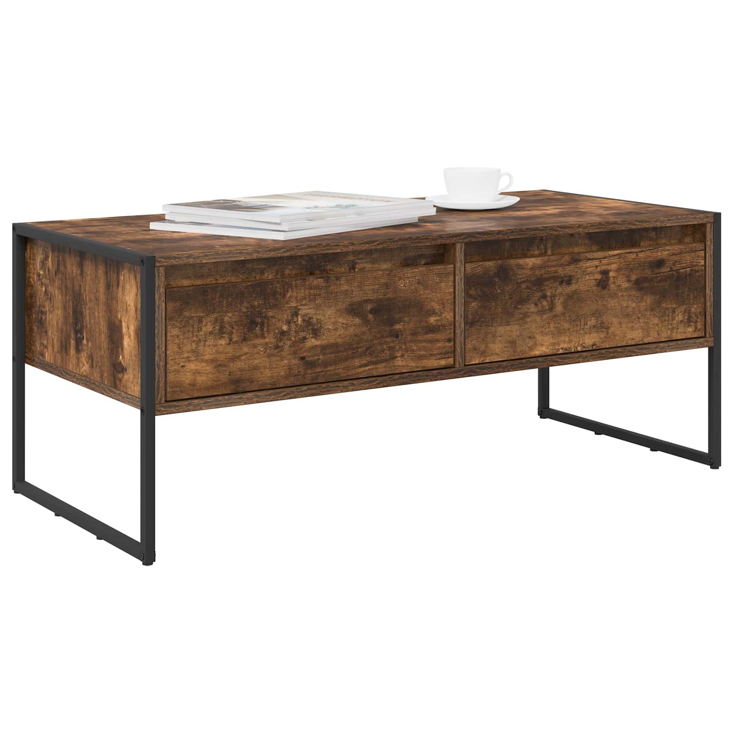 Coffee Table Smoke Oak 100 x 46 x 40 cm Engineered Wood