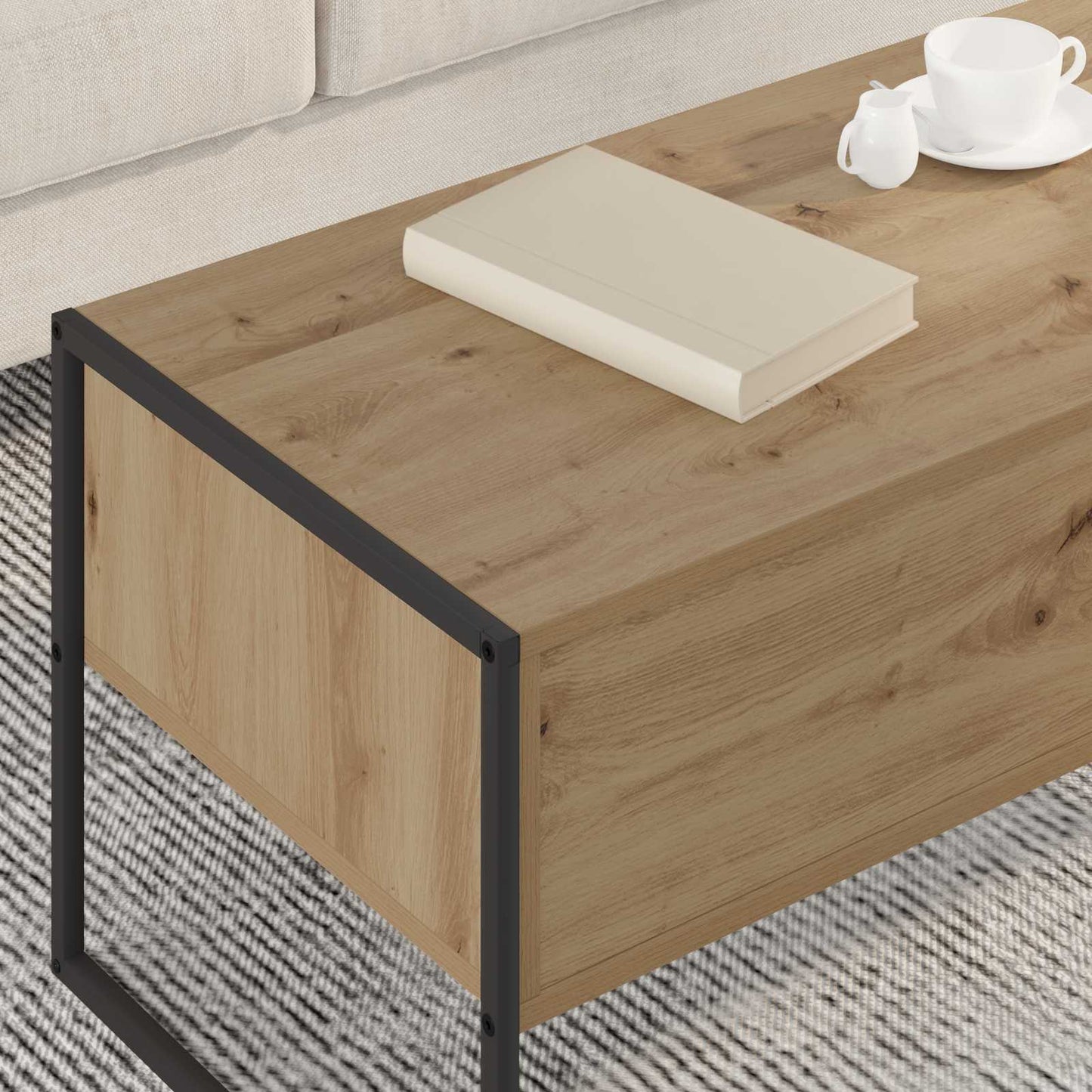 Coffee Table Artisian Oak 100 x 46 x 40 cm Engineered Wood