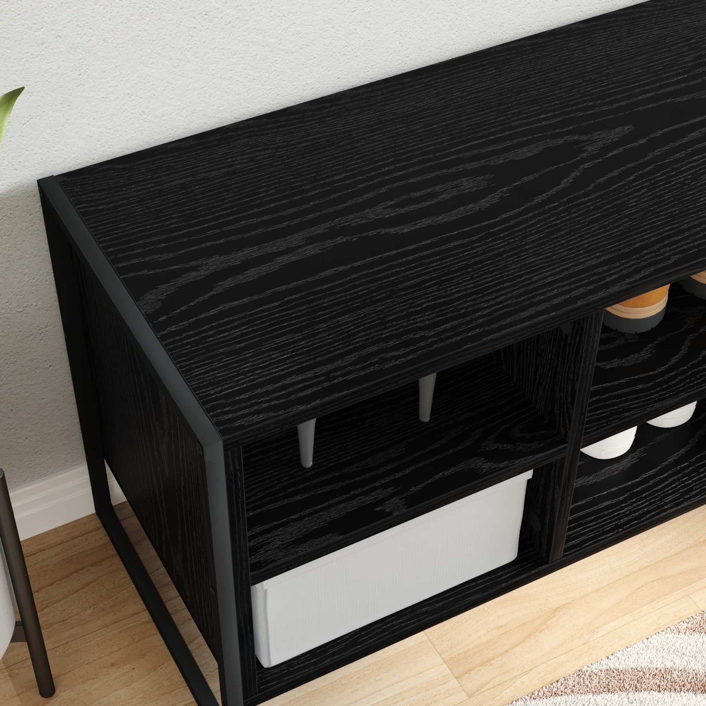 Shoe Cabinet Black Oak 60 x 35 x 44 cm Engineered Wood
