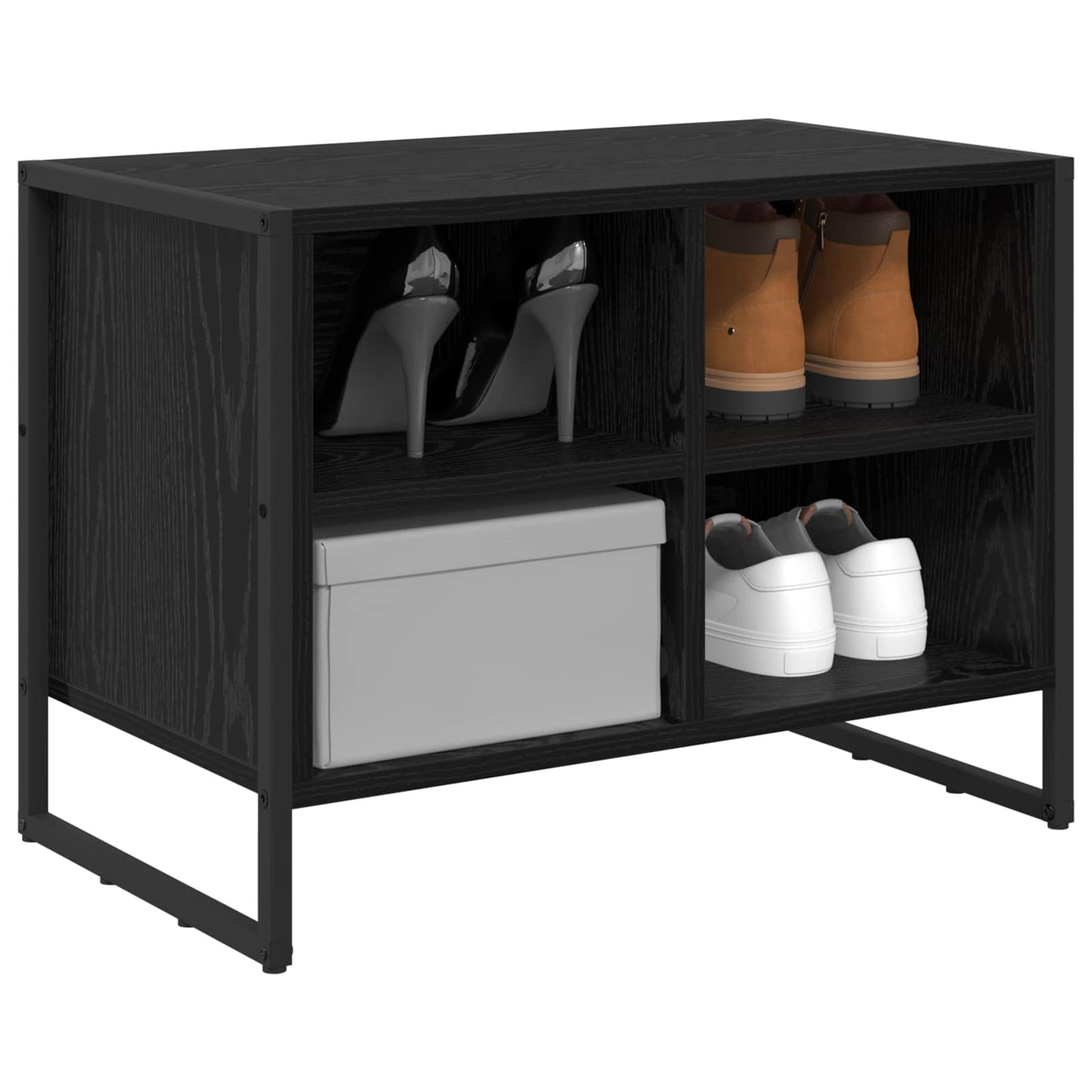 Shoe Cabinet Black Oak 60 x 35 x 44 cm Engineered Wood