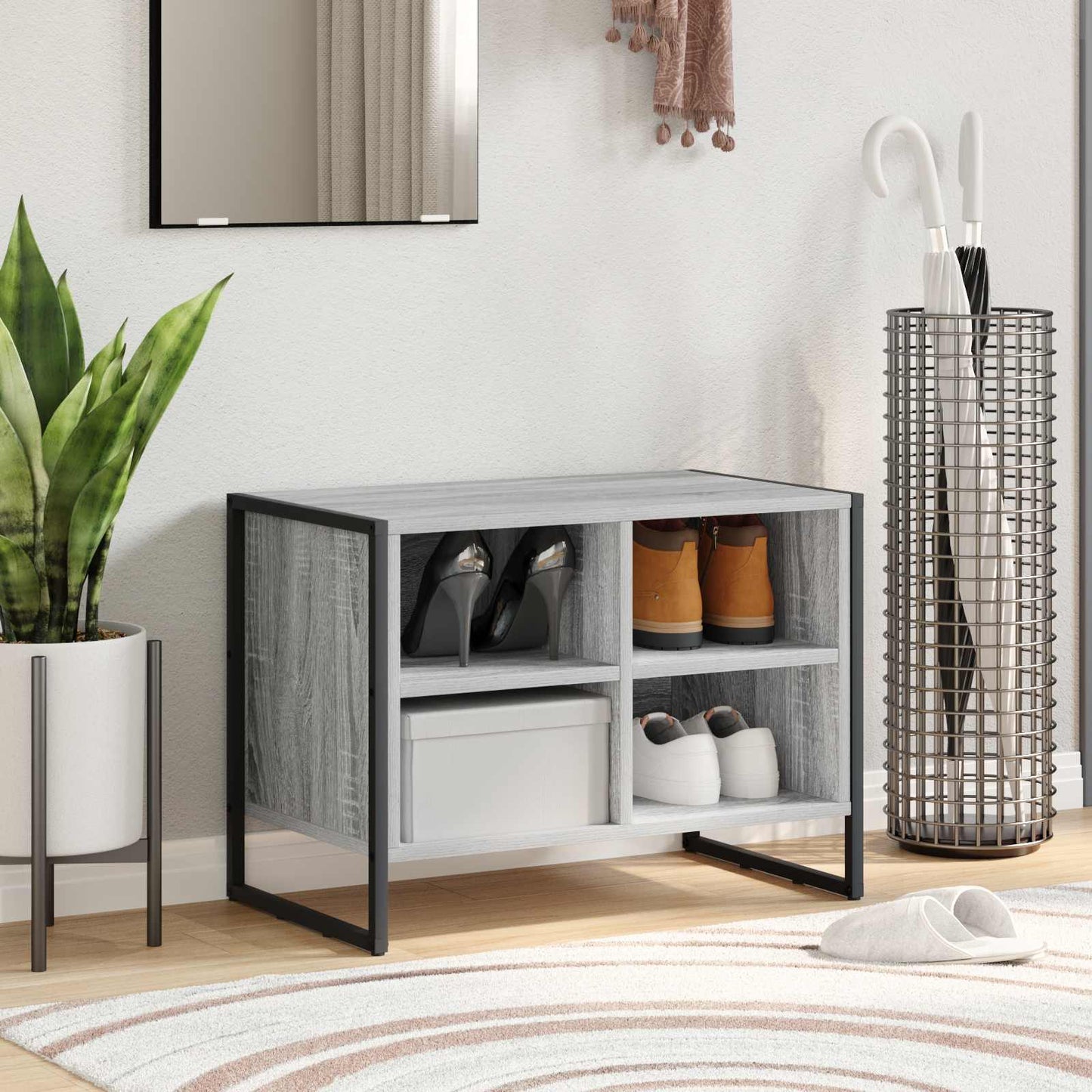 Shoe Cabinet Grey Sonoma 60 x 35 x 44 cm Engineered Wood