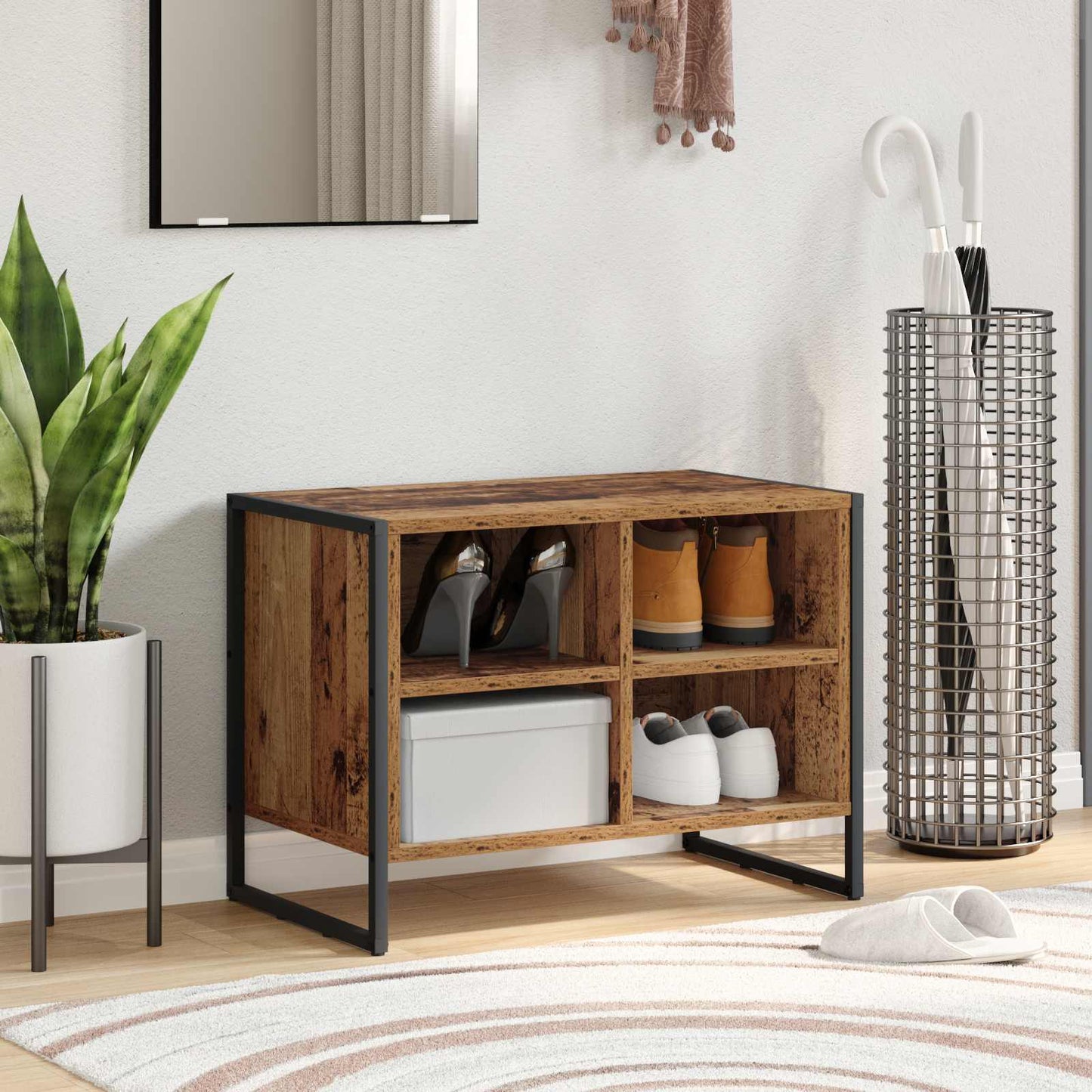 Shoe Cabinet Old Wood 60 x 35 x 44 cm Engineered Wood