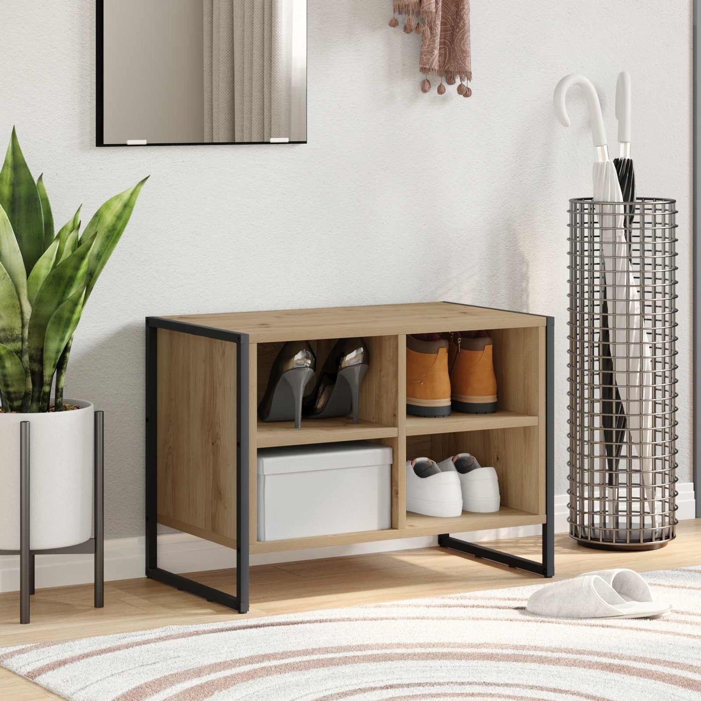 Shoe Cabinet Artisian Oak 60 x 35 x 44 cm Engineered Wood