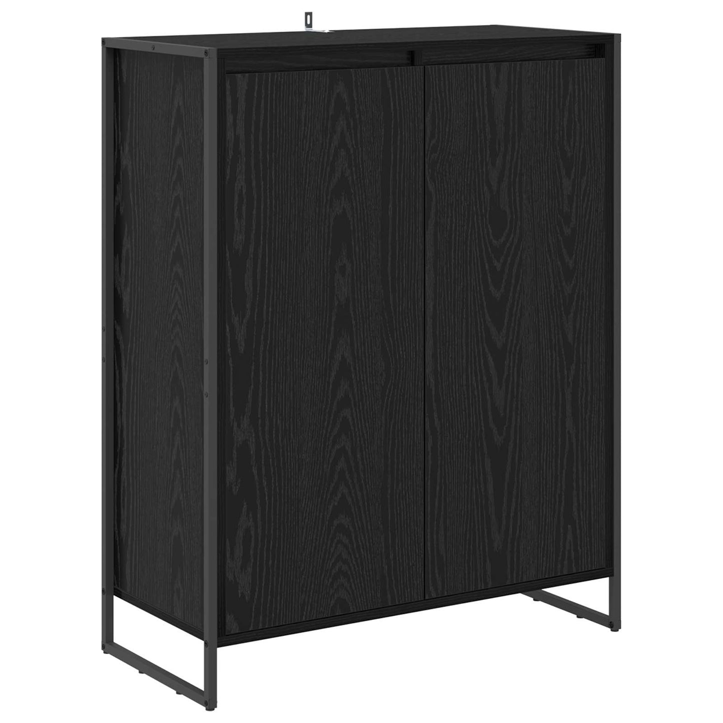 Shoe Cabinet Black Oak 79 x 36 x 100 cm Engineered Wood