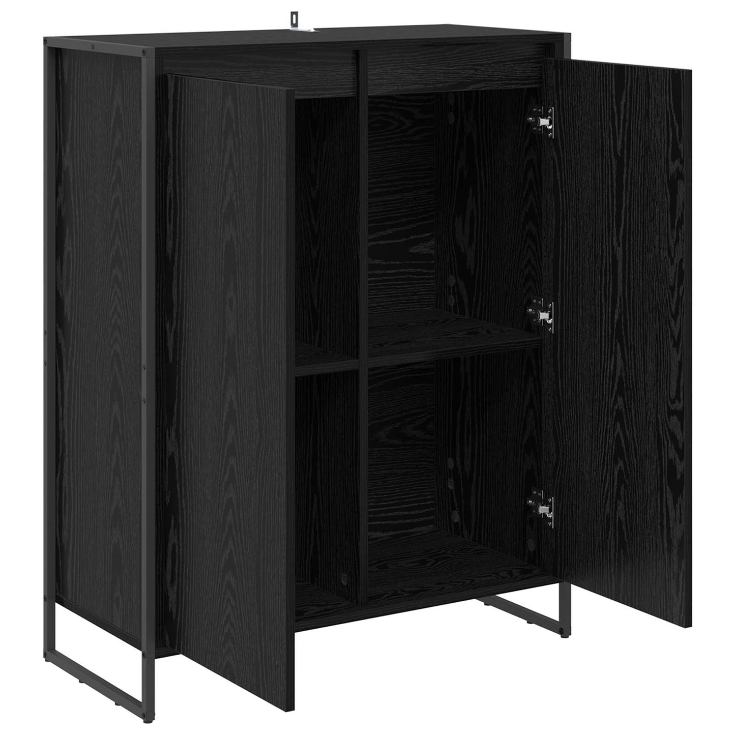 Shoe Cabinet Black Oak 79 x 36 x 100 cm Engineered Wood