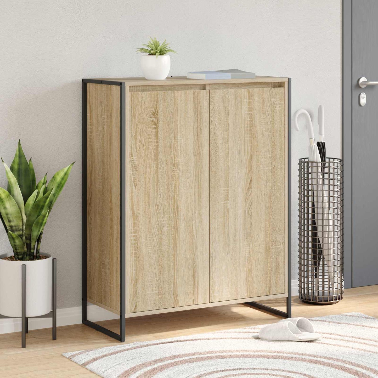 Shoe Cabinet with Door Sonoma 79 x 36 x 100 cm Engineered Wood