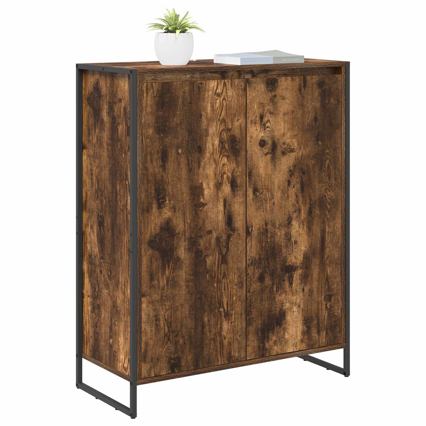 Shoe Cabinet Smoke Oak 79 x 36 x 100 cm Engineered Wood