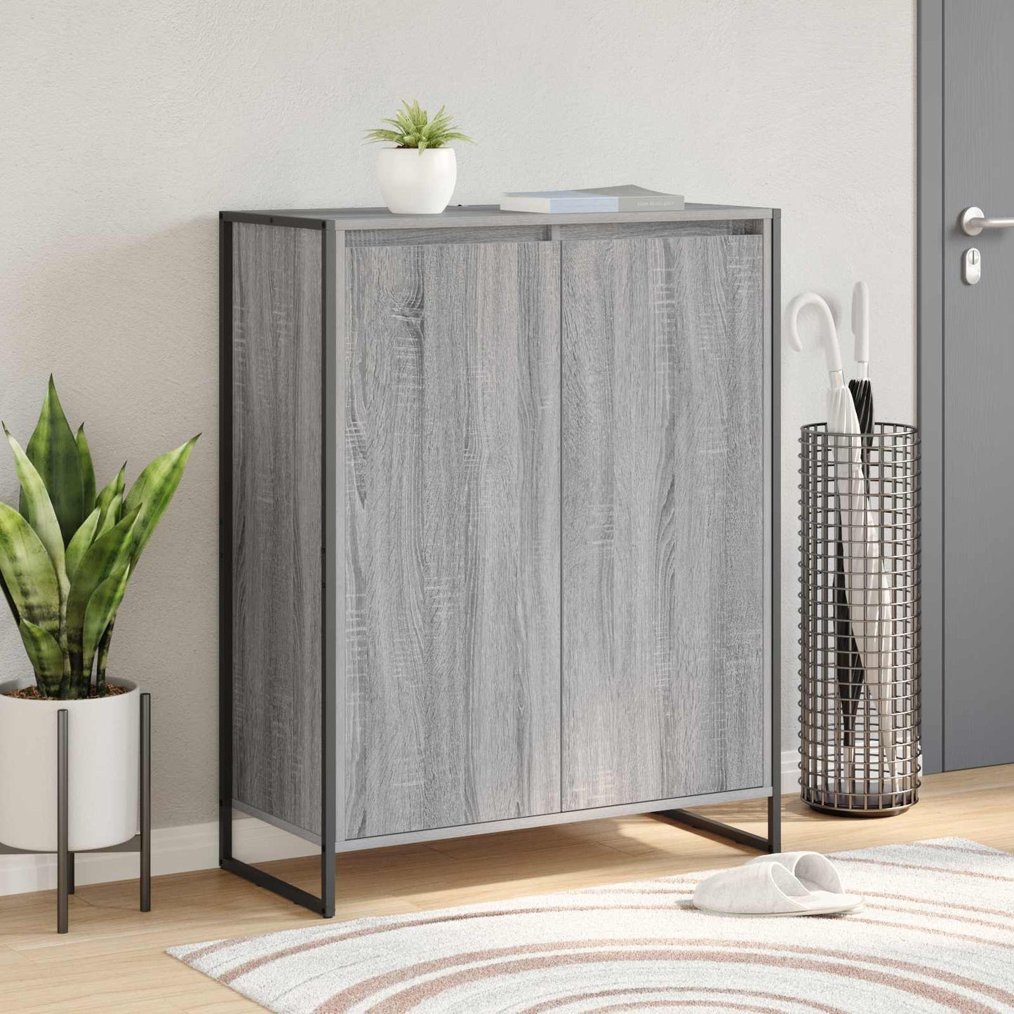 Shoe Cabinet Grey Sonoma 79 x 36 x 100 cm Engineered Wood